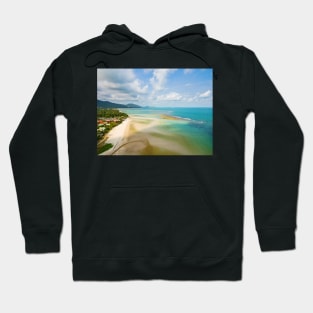 Aerial view of idyllic emerald tropical sea and beach Hoodie